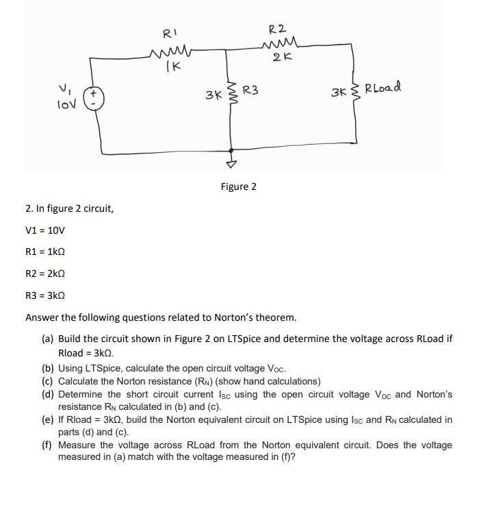 Solved RI R2 2K 3K R3 3k Rload Tov Figure 2 2. In figure 2 | Chegg.com