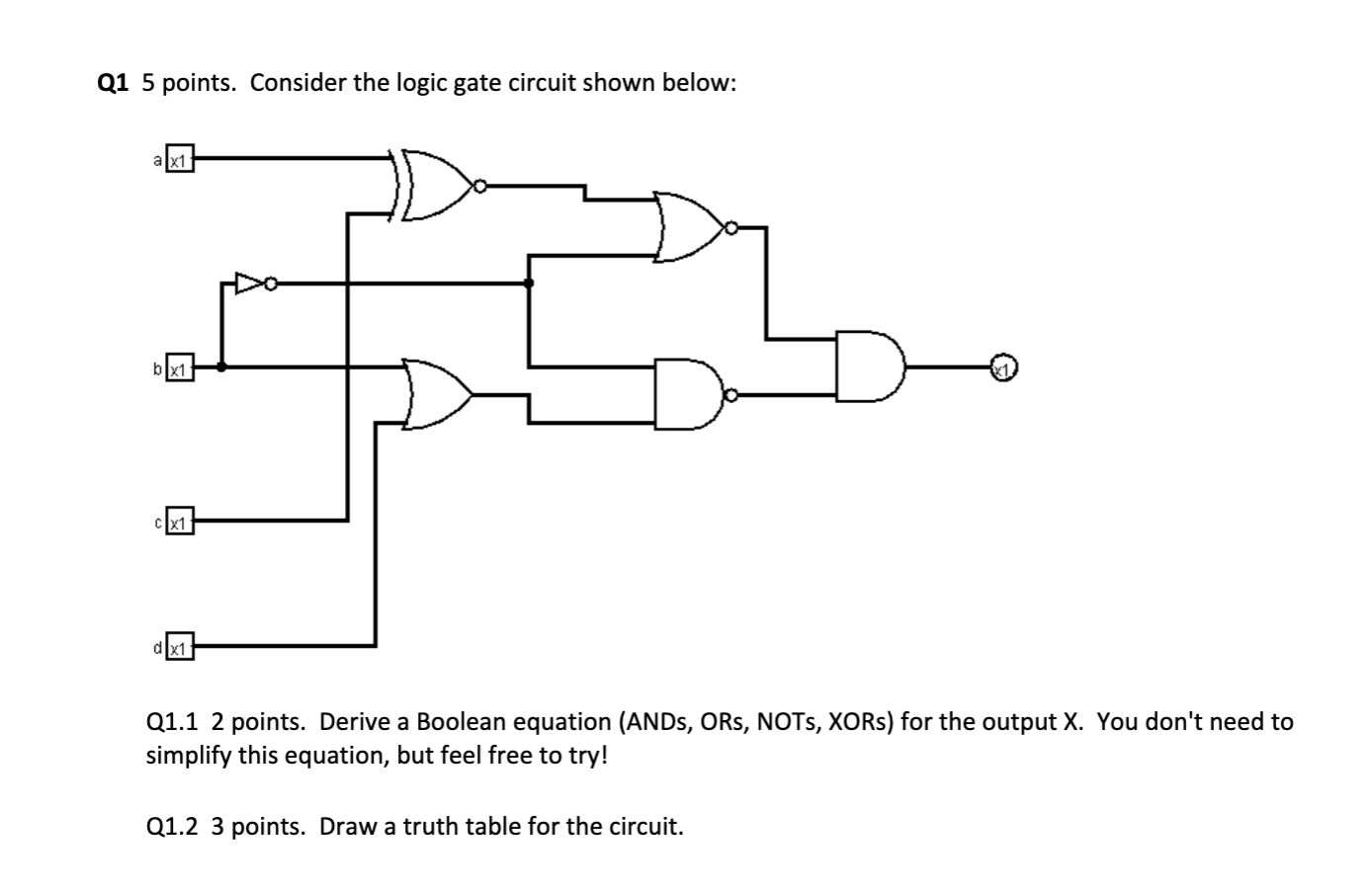 Solved Q1 5 Points. Consider The Logic Gate Circuit Shown | Chegg.com