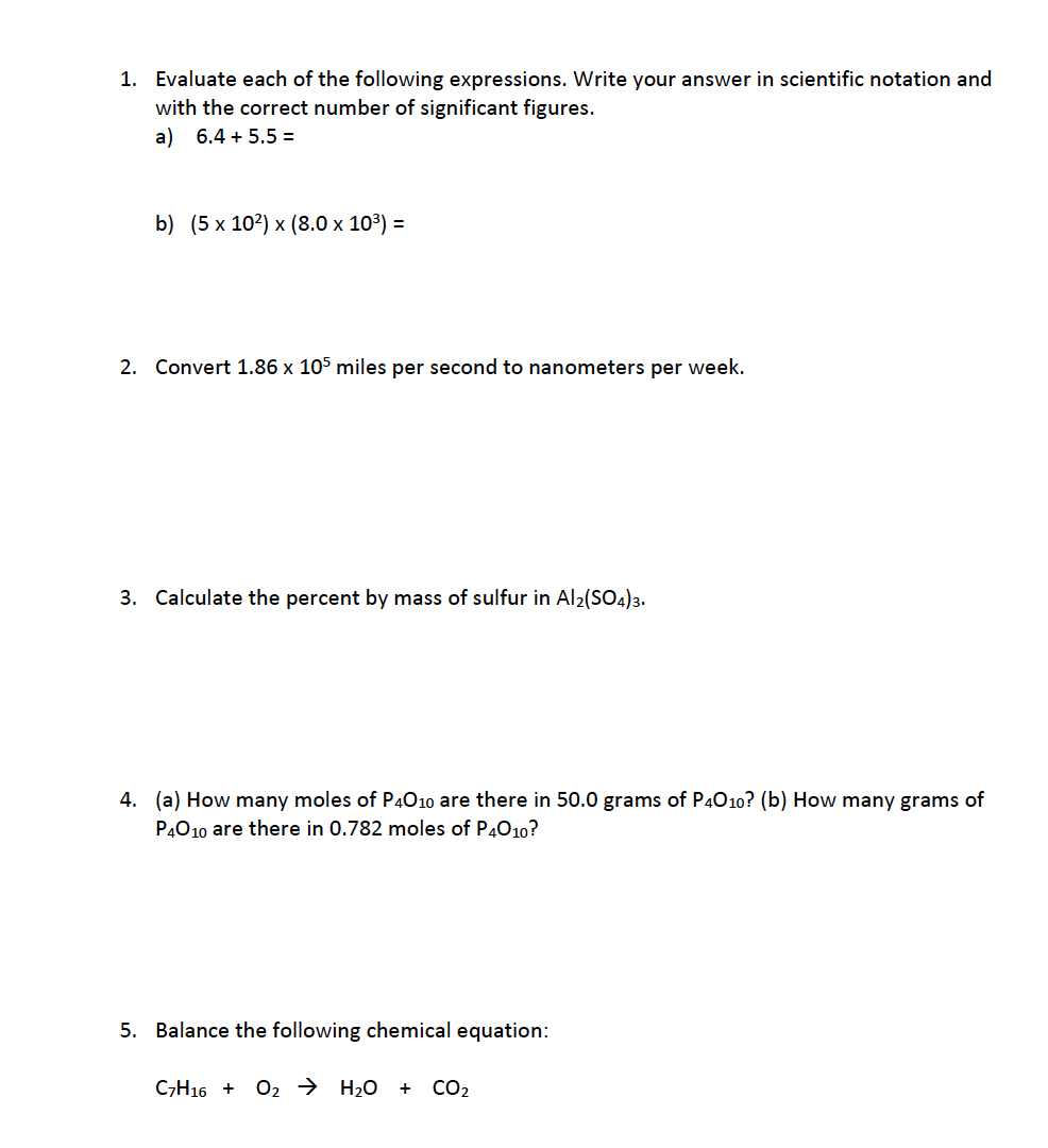 Solved 1. Evaluate each of the following expressions. Write | Chegg.com