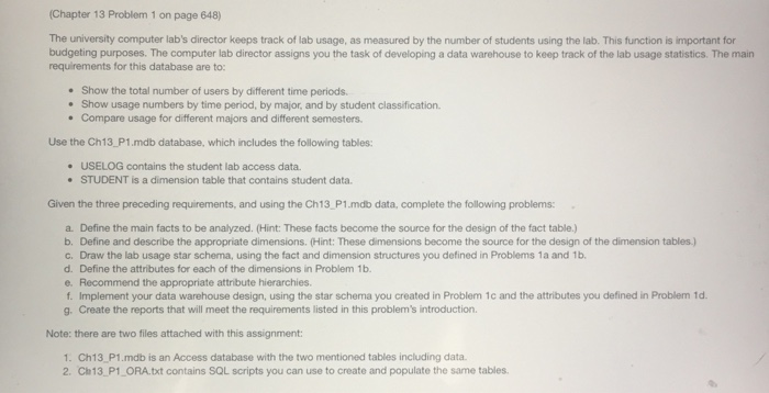 (Chapter 13 Problem 1 on page 648) The university | Chegg.com