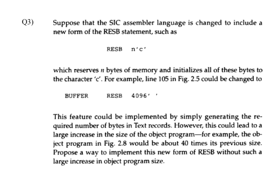 Solved Q1) For the following SIC Program, answer the | Chegg.com