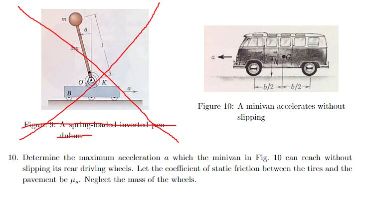 Solved Figure 10: Λ minivan accelerates without slipping 10. | Chegg.com
