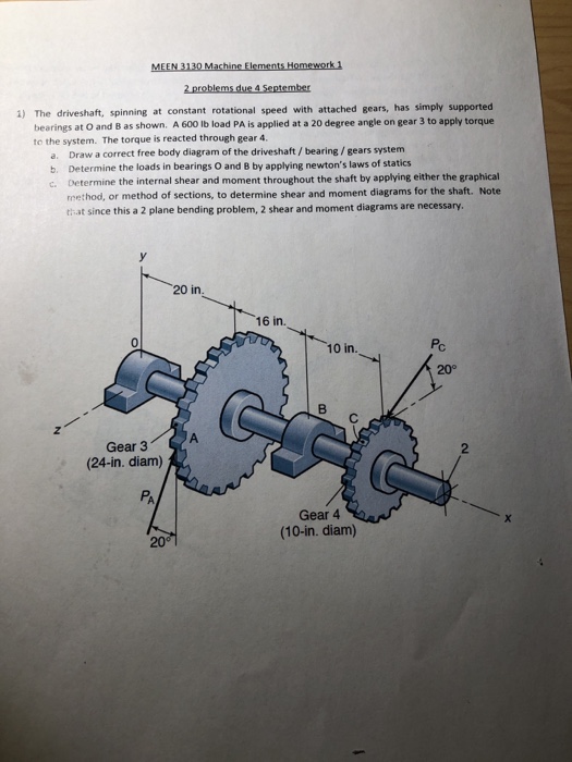 Solved ) The driveshaft, spinning at constant rotational