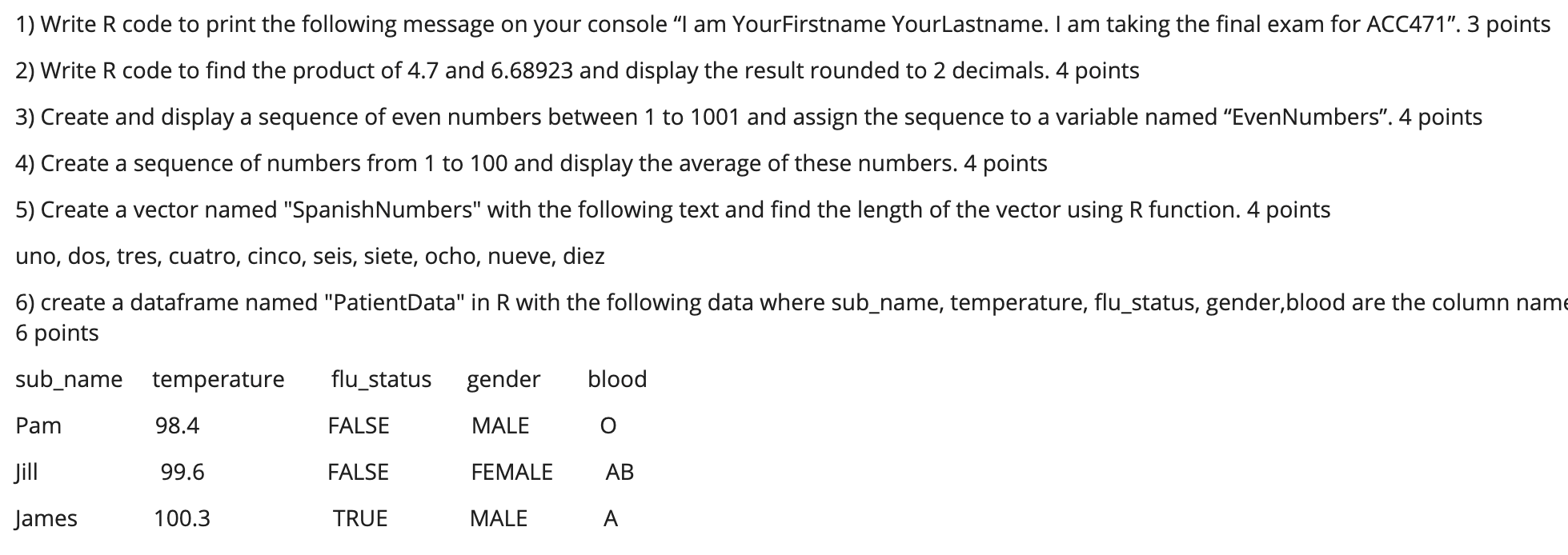 Solved 1) Write R code to print the following message on | Chegg.com