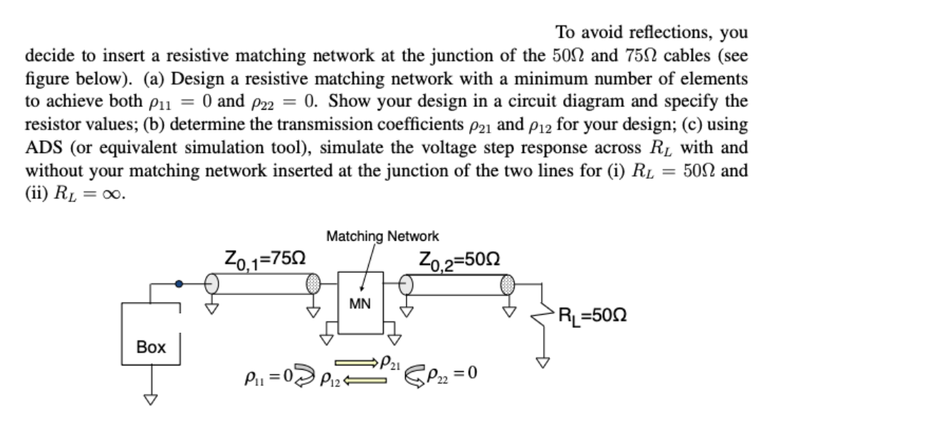 [Solved] To avoid reflections, you decide to insert a res