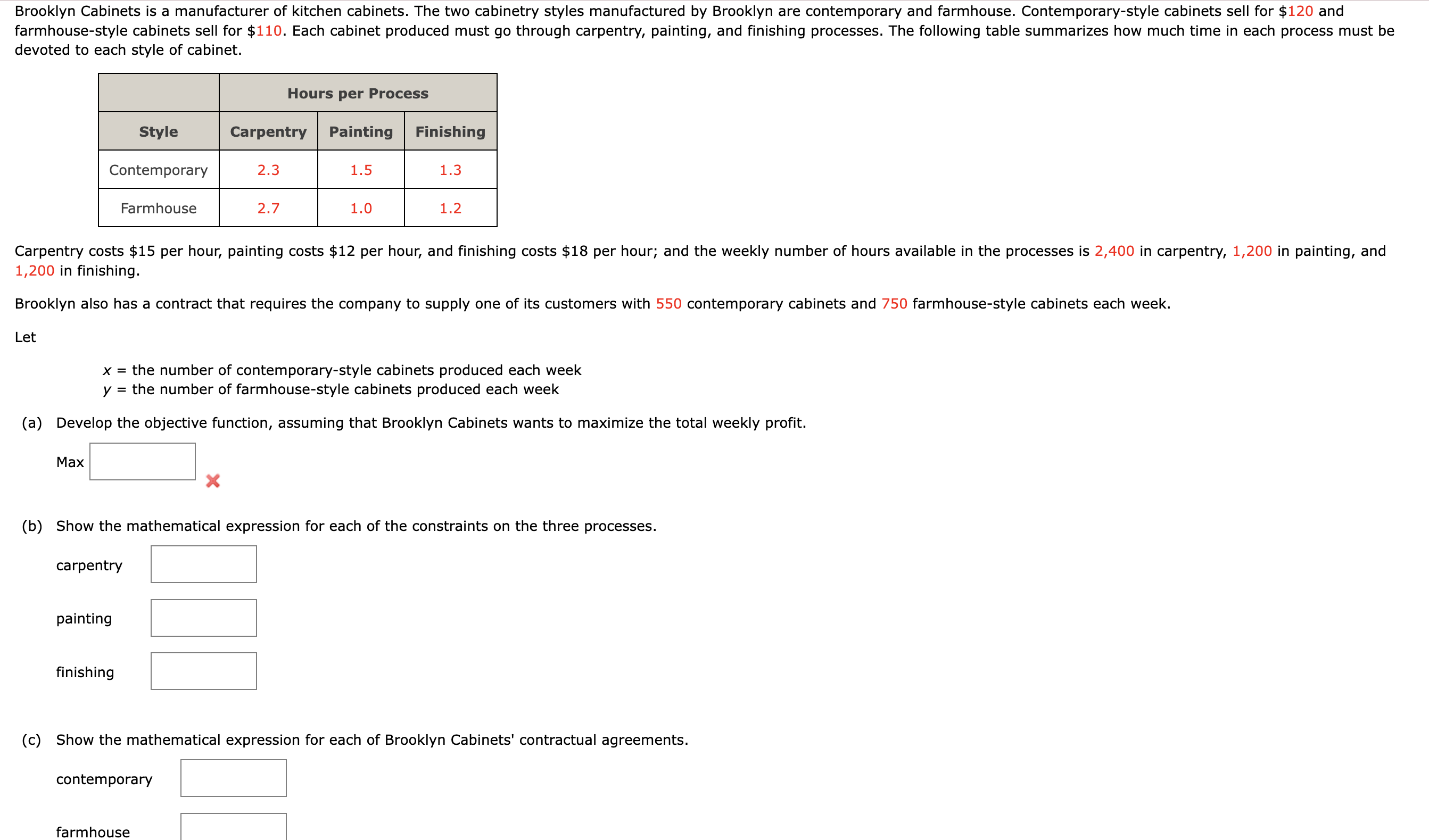Solved Brooklyn is a manufacturer of kitchen