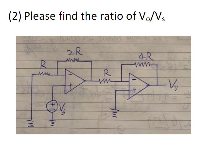 Solved (2) Please find the ratio of V./Vs 2R MAL R 4R WW R | Chegg.com