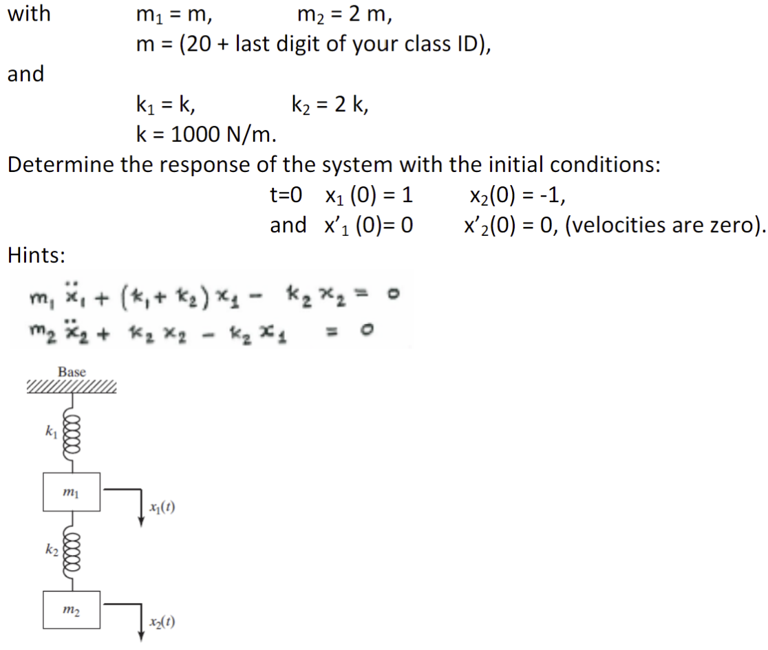 3) Find The Natural Frequencies Of The System Shown | Chegg.com