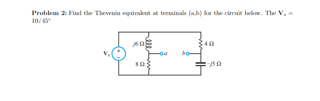 Solved Problem 2: Find the Thevenin equivalent at terminals | Chegg.com