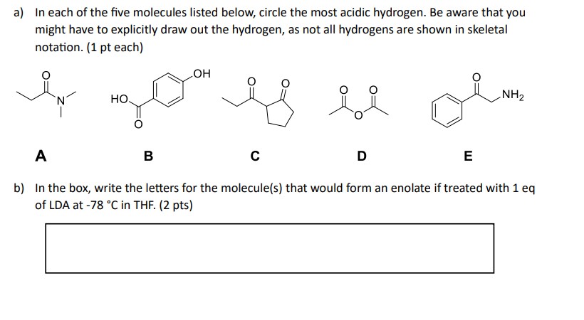 Solved A) In Each Of The Five Molecules Listed Below, Circle | Chegg.com