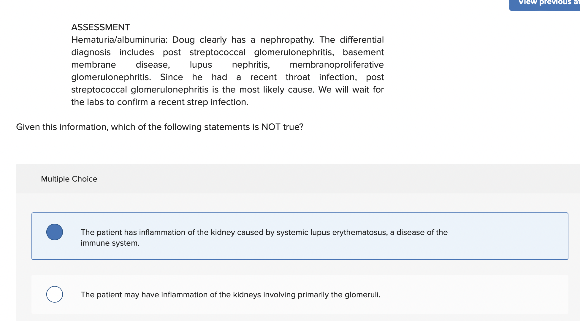 Solved ASSESSMENT Hematuria/albuminuria: Doug clearly has a | Chegg.com