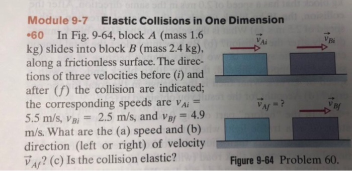 Solved Module 9-7 Elastic Collisions In One Dimension 60 In | Chegg.com