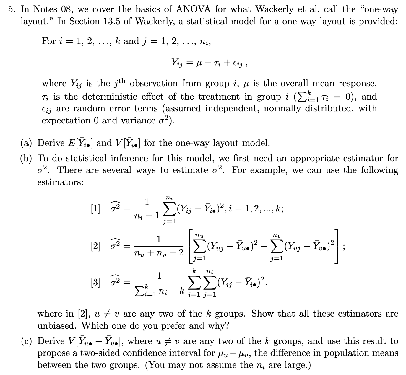 Solved In Notes 08 , we cover the basics of ANOVA for what | Chegg.com