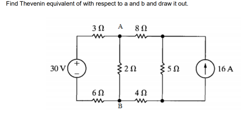 Solved Find Thevenin equivalent of with respect to a and b | Chegg.com