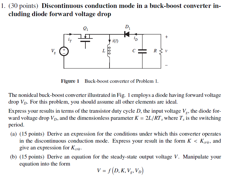 Solved 1. (30 points) Discontinuous conduction mode in a | Chegg.com