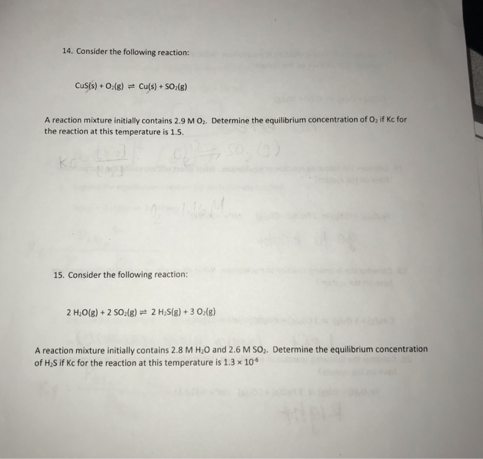 Solved 11. Consider the following reaction equilibrium Chegg