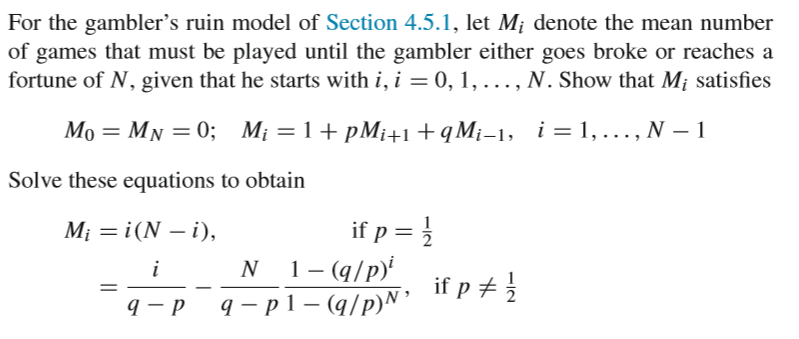 Solved Question 6 Gamblers Ruin problem: Consider a (fair)