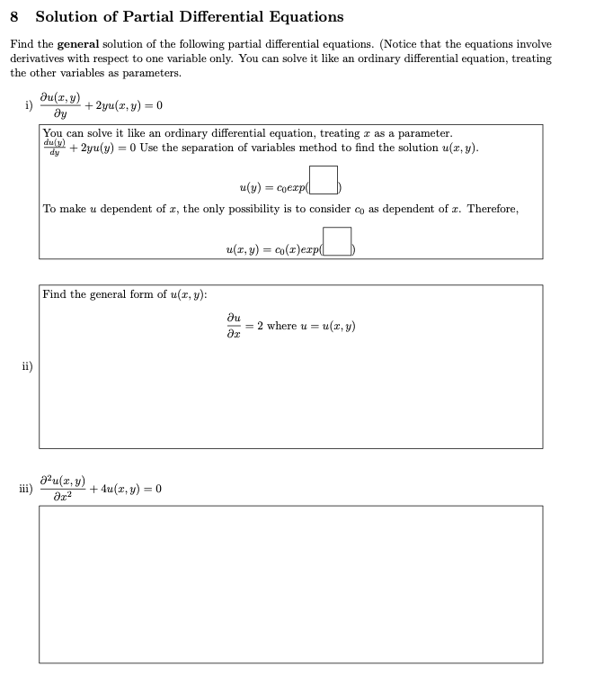 8 Solution Of Partial Differential Equations Find The | Chegg.com