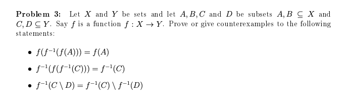 Solved Problem 3 Let X And Y Be Sets And Let A B C And Chegg Com