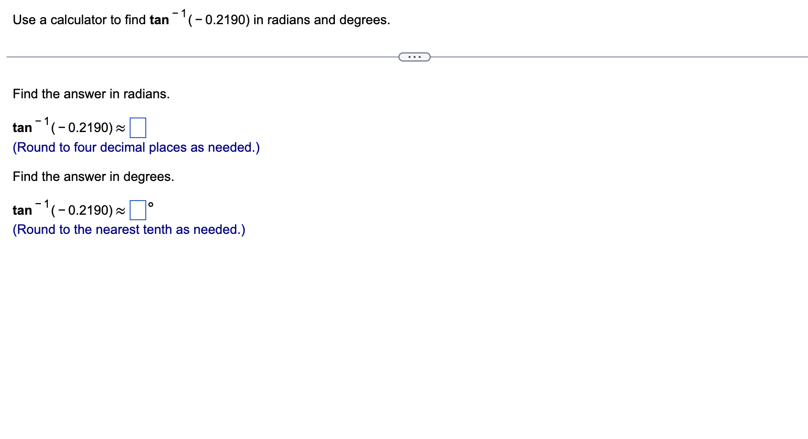 tan 1 2 3 calculator in degrees