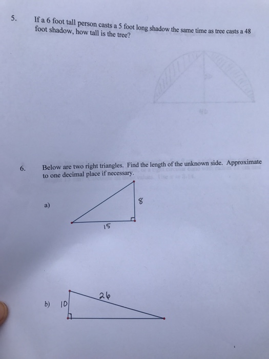 Solved If a 5 foot tall person casts a 5 foot long shadow | Chegg.com