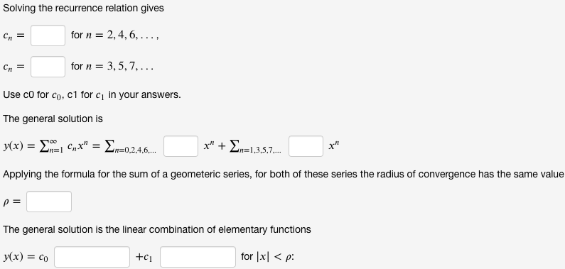 Solved Find The General Solution In Powers Of X Of The Chegg Com