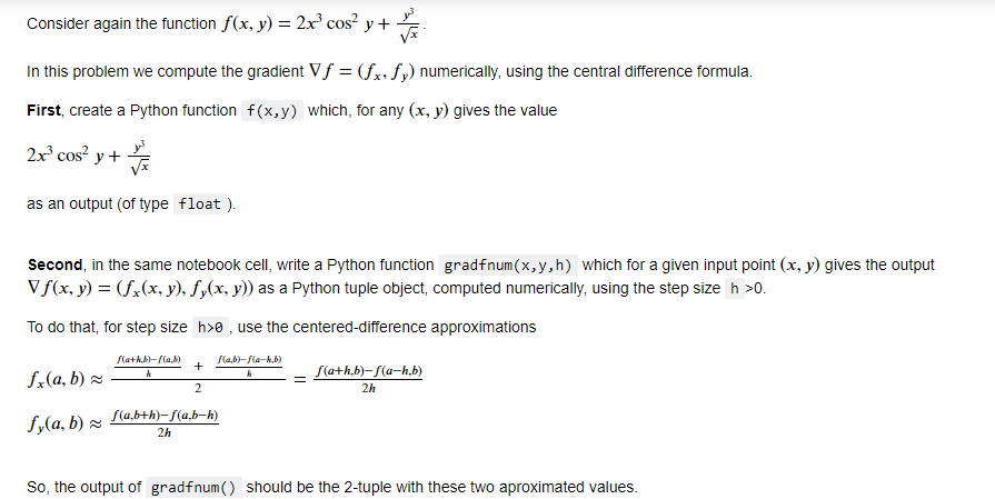 Solved Consider again the function f(x, y) = 2x³ cos² y + ²y | Chegg.com