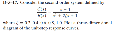 Solved B-5-17. Consider The Second-order System Defined By | Chegg.com