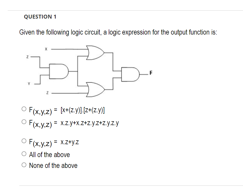 Solved QUESTION 1 Given the following logic circuit, a logic | Chegg.com