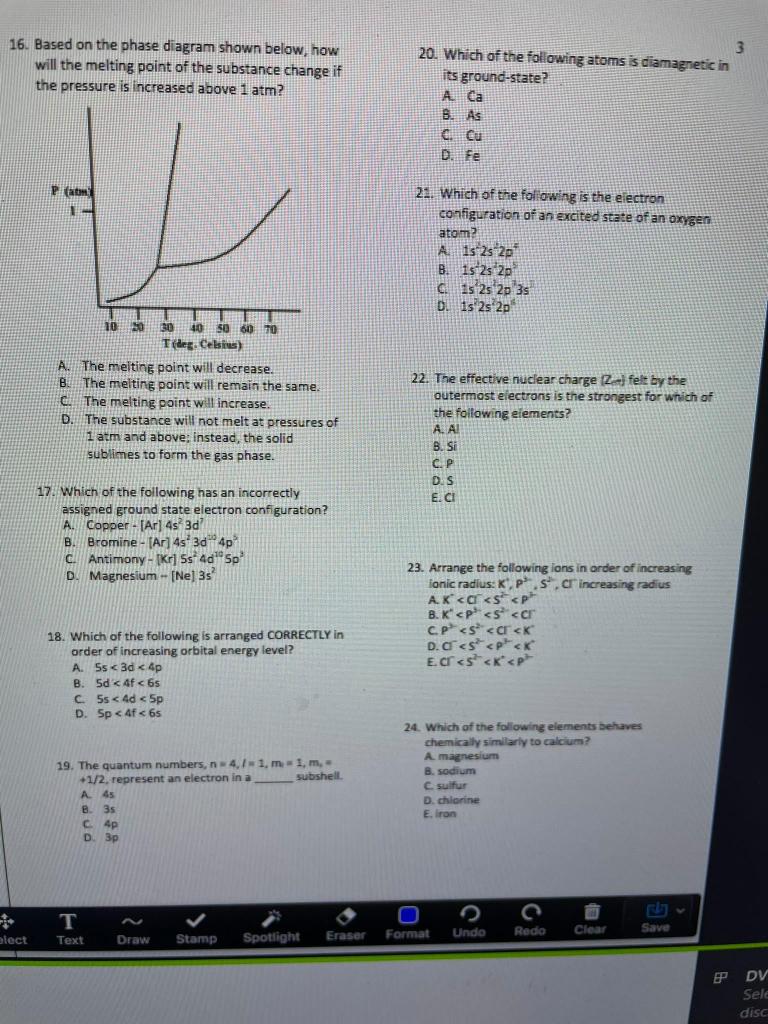 Solved 16. Based on the phase diagram shown below, how will | Chegg.com