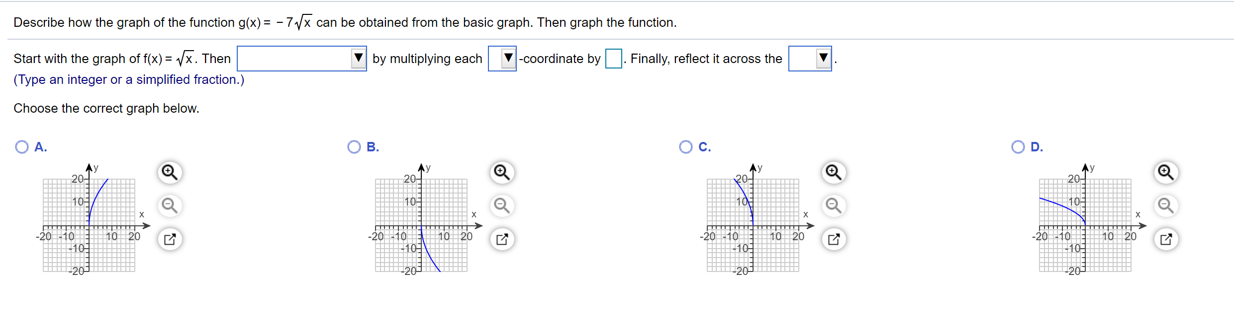 Solved Describe how the graph of the function g(x) = - 77x | Chegg.com