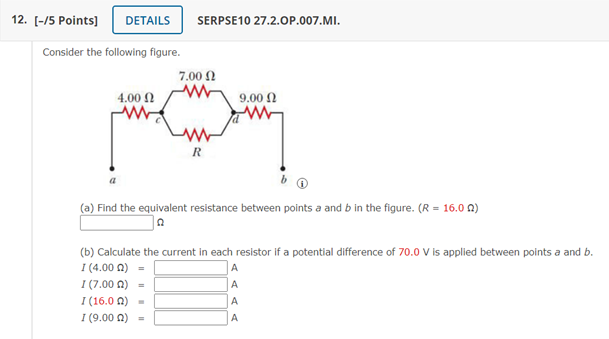 Solved 12. (-/5 Points] DETAILS SERPSE10 27.2.OP.007.MI. | Chegg.com