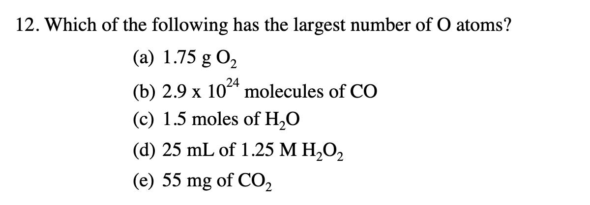 Solved Can you solve for the number of atoms in each answer. | Chegg.com