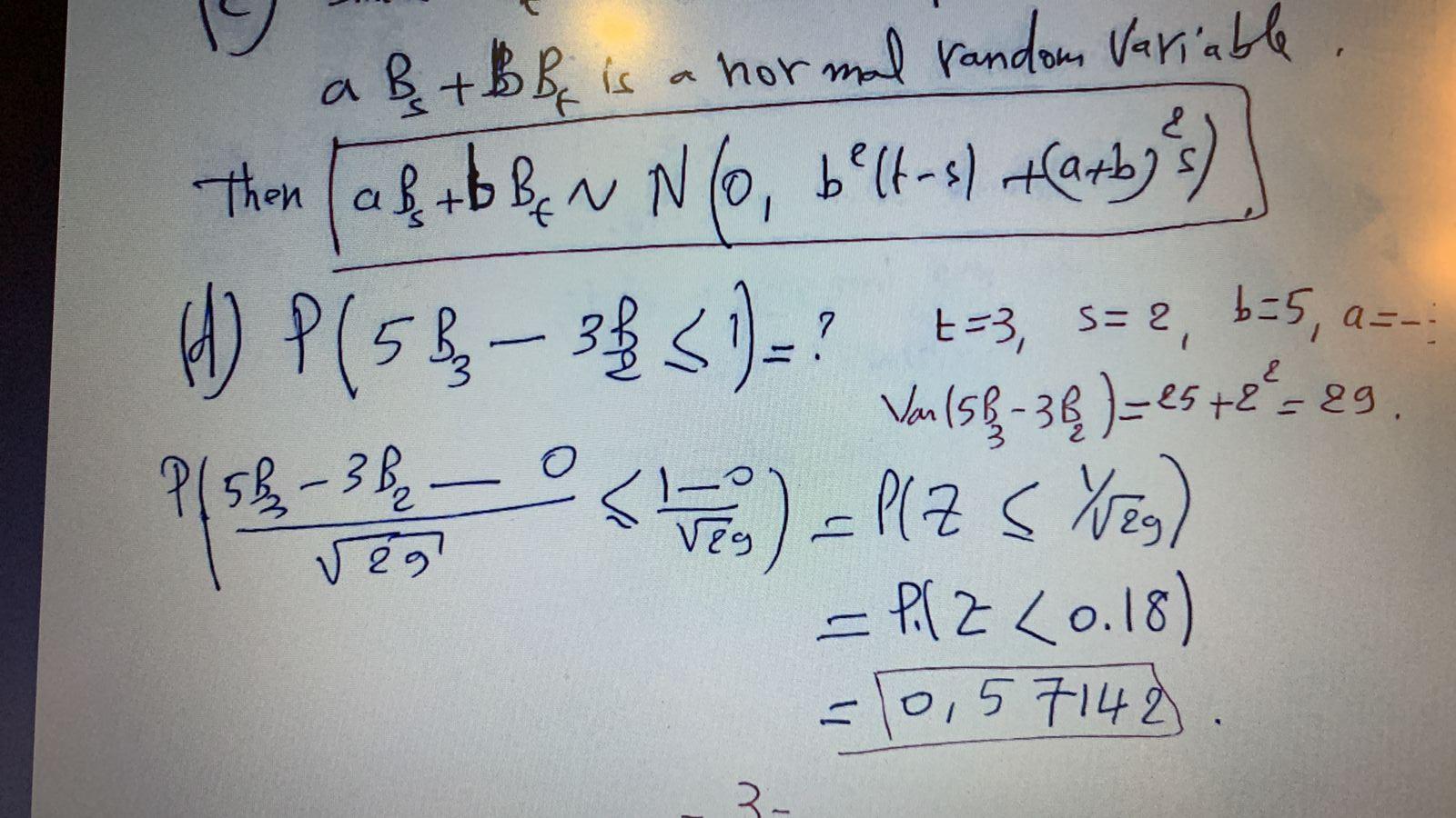 Solved B + BB is normal random Variable. a a Then (a + b B₂ | Chegg.com