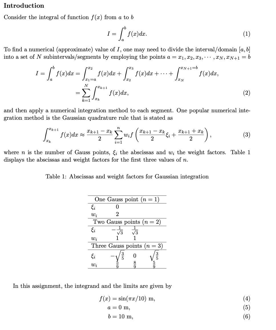 Solved Introduction Consider the integral of function f(x) | Chegg.com