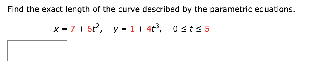 Solved Find The Exact Length Of The Curve Described By The