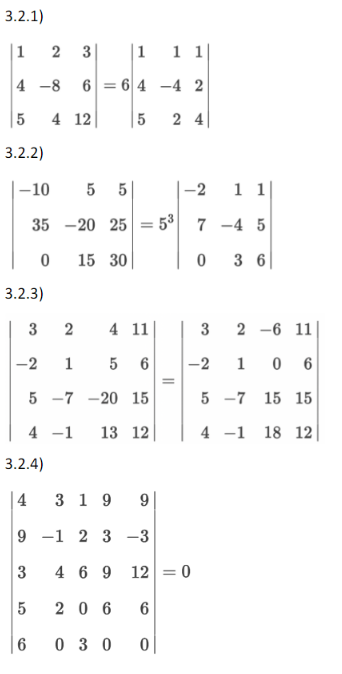 Solved 3.2) Determine which property of determinants (among | Chegg.com