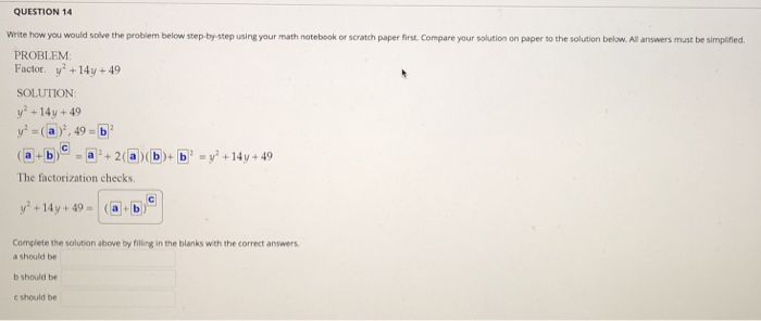 Solved QUESTION 14 write how you would solve the problem | Chegg.com