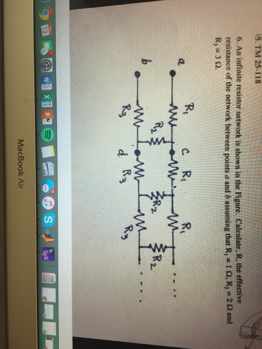 Solved An infinite resistor network is shown in the Figure.