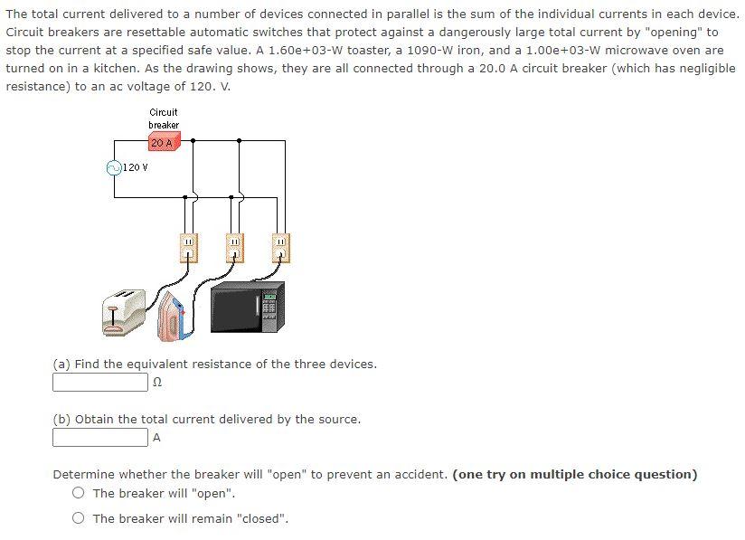Solved The total current delivered to a number of devices | Chegg.com
