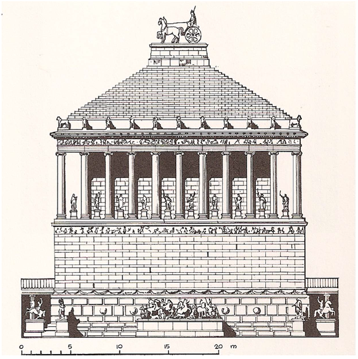 Галикарнасский мавзолей рисунок карандашом