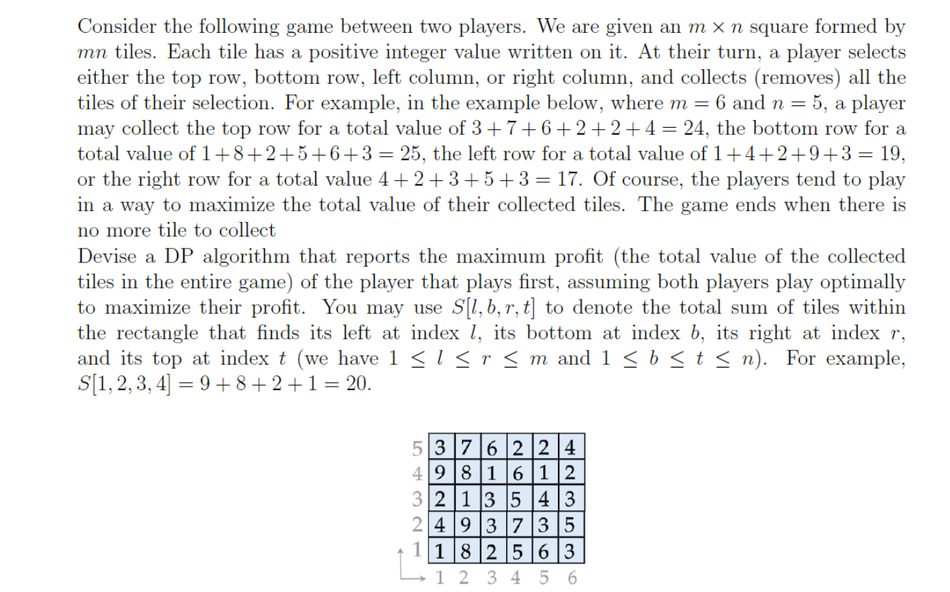 Solved Consider The Following Game Between Two Players. We | Chegg.com