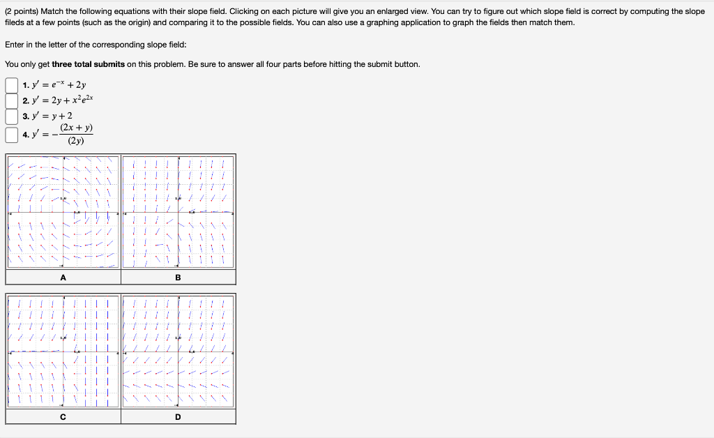 Solved (2 points) Match the following equations with their | Chegg.com