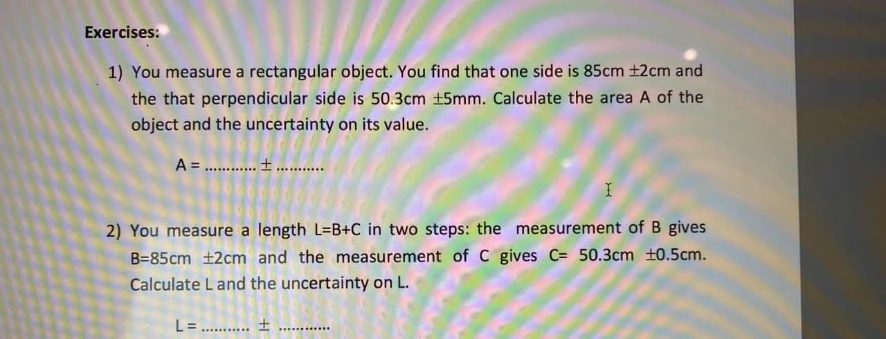 Solved 1) You measure a rectangular object. You find that | Chegg.com