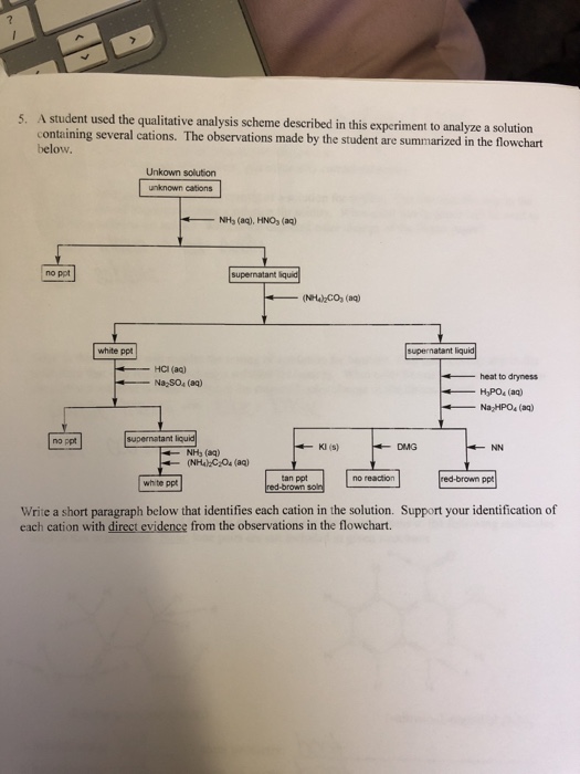 Solved 5. A student used the qualitative analysis scheme | Chegg.com