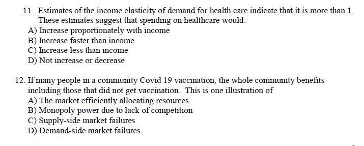 the income elasticity coefficient of demand for health care is about