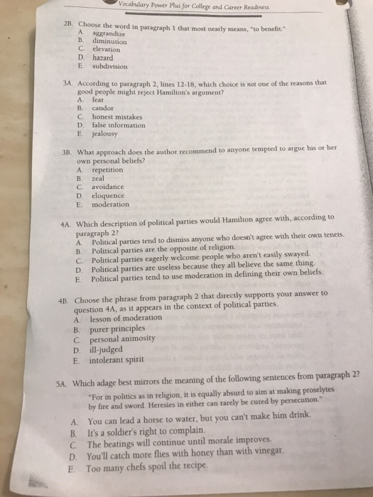 Solved Critical Reading Below is a reading passage followed | Chegg.com