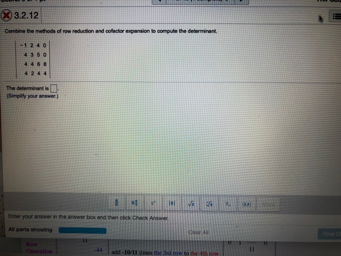 Solved 3.2.12 Combine the methods of row reduction and Chegg