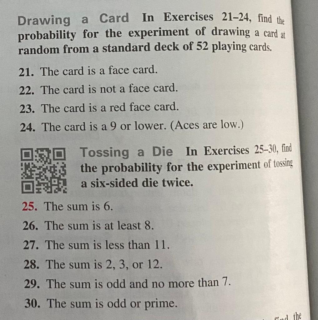 Solved Drawing A Card In Exercises 21-24, Find The | Chegg.com