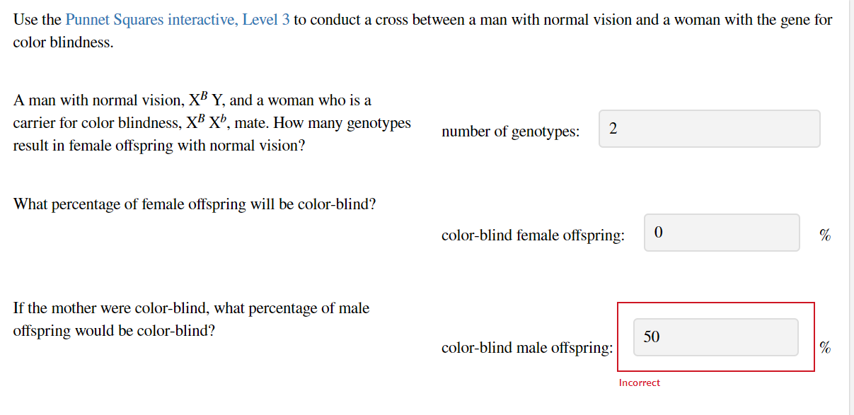 Solved Use the Punnet Squares interactive, Level 3 to | Chegg.com
